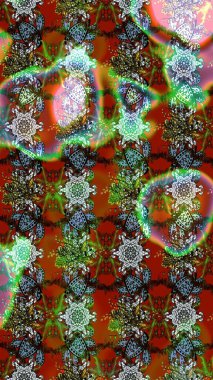 Tropik çiçekler. Kahverengi ve yeşil renkli çiçekler. Gömlek çizimi Arkaplan Deseni.