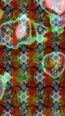 Tropik çiçekler. Kahverengi ve yeşil renkli çiçekler. Gömlek çizimi Arkaplan Deseni.