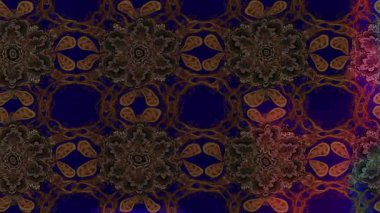 Renkli unsurlarla hareketli arka plan görüntüleri. Çiçekler. Eski model. Bayrak tarzı. Video kaydı. Şablon. Döngü. Kusursuz..