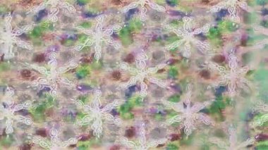 Renkli unsurlarla hareketli arka plan görüntüleri. Çiçekler. Eski model. Bayrak tarzı. Video kaydı. Şablon. Döngü. Kusursuz..