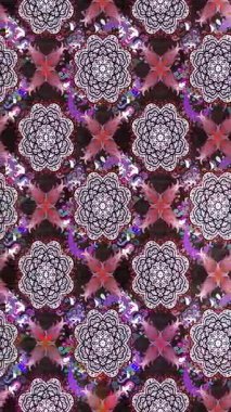 Renkli unsurlarla hareketli arka plan görüntüleri. Çiçekler. Eski model. Bayrak tarzı. Video kaydı. Şablon. Döngü. Kusursuz..