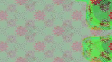 Renkli unsurlarla hareketli arka plan görüntüleri. Çiçekler. Eski model. Bayrak tarzı. Video kaydı. Şablon. Döngü. Kusursuz..