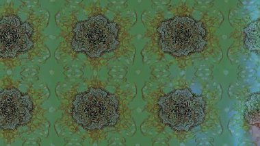 Renkli unsurlarla hareketli arka plan görüntüleri. Çiçekler. Eski model. Bayrak tarzı. Video kaydı. Şablon. Döngü. Kusursuz..