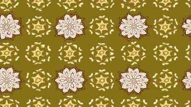 Renkli unsurlarla hareketli arka plan görüntüleri. Çiçekler. Eski model. Bayrak tarzı. Video kaydı. Şablon. Döngü. Kusursuz..