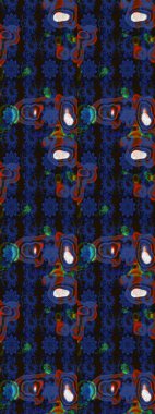 Şirin çiçekler. Çizgi çizimi kalıbı. Raster Moda kumaş deseni.