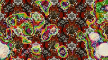 Tomurcukları papatya çiçekleri olan sevimli bir çiçek deseni. Raster illüstrasyonu. Kumaş, tekstil, duvar kağıdı baskısı için. Eski usul. Eskiz geçmişi. Miles Fleur, dandik süs.