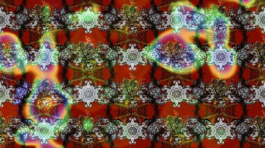 Renkli Bahar Teması eskiz kalıbı. Süslü kumaş deseni. Raster illüstrasyonundaki çiçek desenli çizim. Düz Çiçek Elementleri Tasarımı.