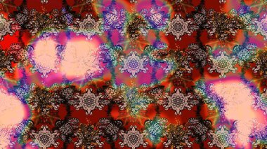 Kahverengi renkli çiçekler. Raster illüstrasyonunda çiçek deseni çizimi.