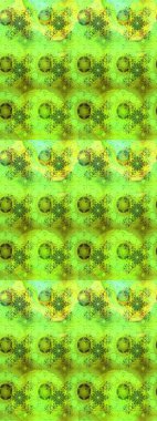 Raster illüstrasyonundaki çiçek desenli çizim. Suluboya tarzında yeşil ve kahverengi renkte çiçekler.