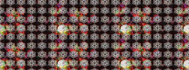 Raster suluboya çiçek deseni, narin çiçekler, siyah ve kahverengi çiçekler, tebrik kartı şablonu. Güzel kumaş deseni.