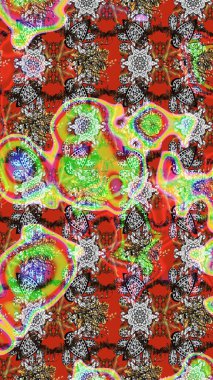 Raster stili kumaş deseni. Çiçekler suluboya çizim deseni.