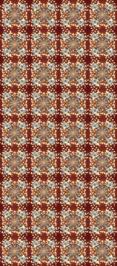 Kırmızı, kahverengi ve bej renklerdeki altın desenli altın elementler. Süslü dekorasyon. Raster klasik barok çiçeksiz altın desenli. Lüks, kraliyet ve Viktorya dönemi konsepti.