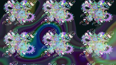 Üzerinde gri ve mavi renkte çiçekler olan çiçek deseni çiz. Suluboya tarzında gri ve mavi renkte çiçekler.