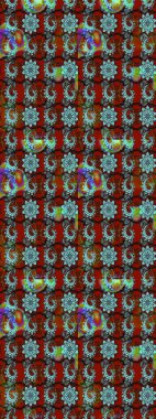 Raster illüstrasyonundaki çiçek desenli çizim. Renkli Bahar Teması eskiz kalıbı. Düz Çiçek Elementleri Tasarımı. Mavi ve kahverengi renkte çiçekler.