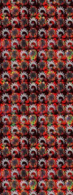 Raster illüstrasyonu. Renkli Bahar Teması eskiz kalıbı. Çiçek deseni. Chichi 'nin kumaş kalıbını çiz. Düz Çiçek Elementleri Tasarımı.