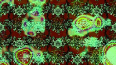 Yeşil renkli çiçekler. Çiçekli karalama şeklinde Raster çiçek deseni. Yumuşak, bahar çiçekli arka plan.