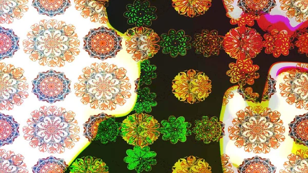 Raster illüstrasyonundaki çiçek desenli çizim. Gri renkli çiçekler.