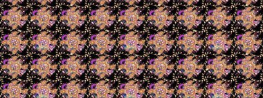 Raster illüstrasyonu. Siyah renkte güzel bir tekstil. Suluboya çiçekli çiçek deseni.