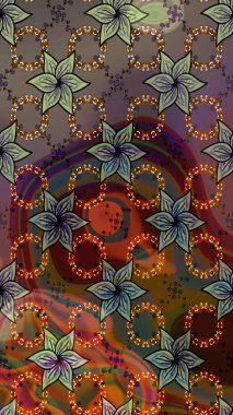 Moda arka planında parlak buketler. Kumaş, duvar kağıdı ve kağıt üzerine baskı yapmak için gelişen arka plan. Raster illüstrasyonu. Eski usul küçük çiçekli şirin bir eskiz deseni..