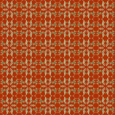 Kusursuz raster arka plan. Turuncu, bej ve kahverengi renklerde grafiksel modern kusursuz desen. Duvar kâğıdı barok, İspanyol kumaşı. Kusursuz çiçek deseni.