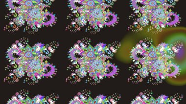 Gri renkli etnik çiçekli zarif eskiz deseni. Raster Çiçek İllüstrasyonu güzel tekstil..