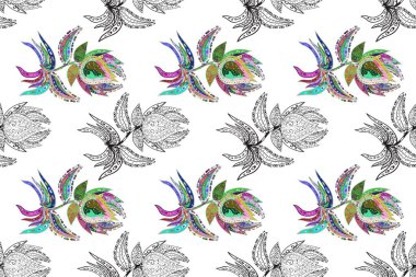 Beyaz, gri ve kırmızı renklerde parlak çiçekli halı deseni.