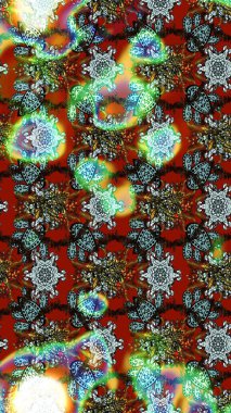 Kahverengi, yeşil ve kırmızı üzerine çiçekler. Suluboya, elle çizilmiş. Raster hisseleri. Taslak arkaplan deseni.