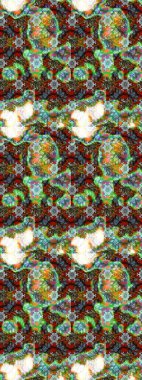 Raster çiçek desenleri çiziyor. Vadinin çiçekleri yeşil ve kahverengi renklerde.