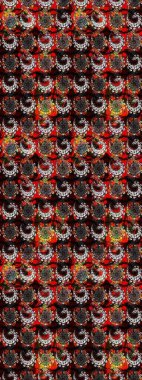 Üst manzara, yumuşak stil. Siyah ve kahverengi renkte manzaralı çiçek deseni. Sevgililer günü ve tebrik kartı konsepti için şık bir davetiye. Çiçek kompozisyonu, el boyası, hassas şablon..