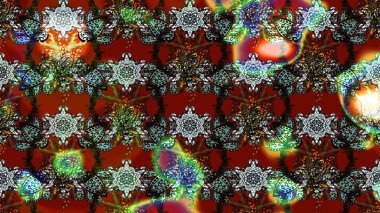 Asya tekstil tarzında. Çiçek desenli çizim. Renkli Bahar Teması eskiz kalıbı. Raster illüstrasyonu. Düz Çiçek Elementleri Tasarımı. Güzel kumaş deseni.