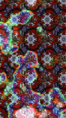 Raster illüstrasyonu. Güzel kumaş deseni. Kahverengi ve kırmızı renklerde. Raster illüstrasyonunda çiçek deseni çizimi.