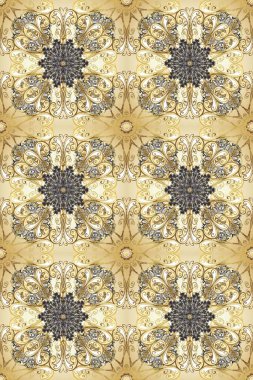 Geleneksel oryantasyon süsü. Kusursuz klasik bej, nötr ve altın desenli. Klasik vintage arkaplan.