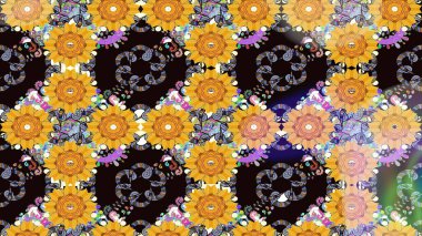 Organik elementler. Raster deseni. Suluboya etkisi. Botanik çizim deseni.