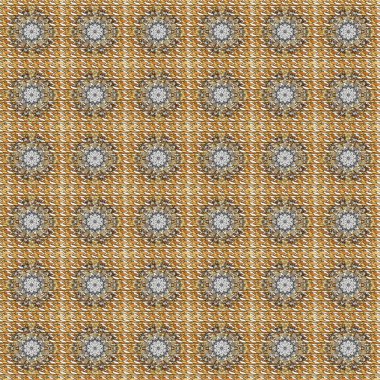 Kusursuz altın desenli bukleler. Raster altın pürüzsüz desen. Doğu tarzı arabesk tarzında altın elementler. Kahverengi ve beyaz renklerde pürüzsüz desen.