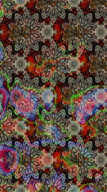 Gri çiçekli eskiz deseni, suluboya çiçek deseni, sevimli çiçek, duvar kağıdı, kart ya da kumaş için fayanslı. Raster - stok.