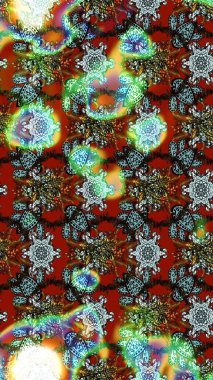 Kahverengi, yeşil ve kırmızı üzerine çiçekler. Suluboya, elle çizilmiş. Raster hisseleri. Taslak arkaplan deseni.