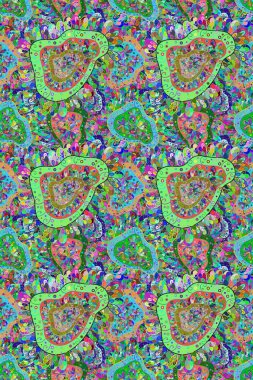 Çiçek deseni. Düz Çiçek Elementleri Tasarımı. Renkli Bahar Temalı Kusursuz Arkaplan. Raster pürüzsüz Güzel kumaş deseni.