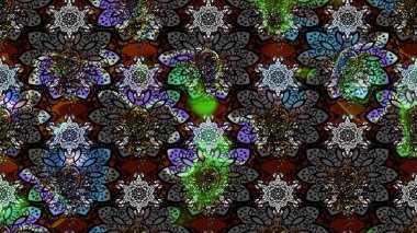 Raster düz çiçek çizim deseni. Hediye ambalaj kağıdı, tebrik kartları, posterler ve pankart tasarımı. Siyah ve gri renkte çiçekler.