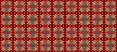 Kusursuz kraliyet lüksü, altın barok kumaş rengi. Altın antika ortaçağ dekoratifi, kırmızı, kahverengi ve bej renklerinde altın desenli süslemeler..