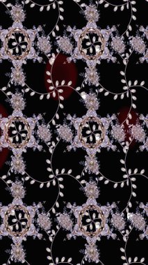 Raster Modaya uygun kumaş deseni. Düz Çiçek Elementleri Tasarımı. Siyah renkli şirin çiçek deseni. Renkli Bahar Teması çizim şablonu.