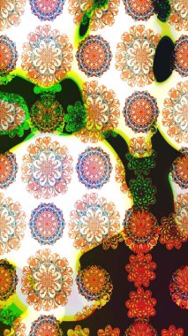 Yumuşak, bahar çiçekleri kahverengi ve gri renklerde. Raster illüstrasyonu. Yaprak ve çiçeklerin suluboya resmi, kahverengi ve gri renklerde pürüzsüz desen.