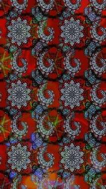 Raster. Eski usul. Raster illüstrasyonu. Tomurcukları çiçek olan sevimli bir çiçek deseni. Kumaş, tekstil, duvar kağıdı baskısı için. Taslak arkaplan.