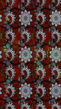 Küçük çiçekteki sevimli çiçek deseni. Gri ve kırmızı renkte çiçekler. Raster illüstrasyonu.