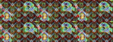 Yeşil ve kahverengi renkler üzerine çiçek desenli eskiz, el yapımı papatyalar, papatyalar. Tekrarlayan çiçek arkaplanı, zarif yeşil ve kahverengi çiçek duvar kağıdı.