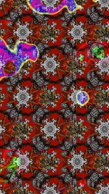 Çiçekli güzel suluboya desen. Gri ve kırmızı renklerde. Raster illüstrasyonu.