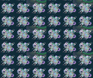 Raster Moda kumaş deseni. Şirin çiçekler. Çizgi çizimi deseni.