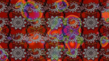 Kırmızı ve kahverengi renkte çiçekler. Yumuşak, bahar çiçekli arka plan. Raster çiçek desenli ve çiçekli..