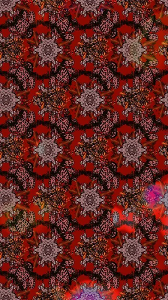 Dallı bahar çiçekleriyle desen, kahverengi renklerle çiçek siluetiyle desen. Raster deseni.