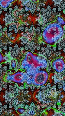 Yapraklı çizim şekli. Poster ya da kapak için arka plan. Şirin, zarif çiçekler Raster illüstrasyonu. Davetiye ve kartpostal tasarımı için dekoratif çiçek unsurları. Tekstil için figür.