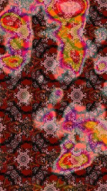 Raster. Elegant, bright and sketch brown and pink flower pattern design. It can be used on mug prints, baby apparels, wallpaper, wrapping boxes etc.